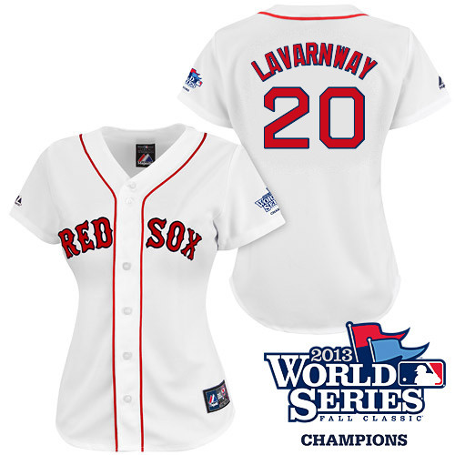 Ryan Lavarnway #20 mlb Jersey-Boston Red Sox Women's Authentic 2013 World Series Champions Home White Baseball Jersey